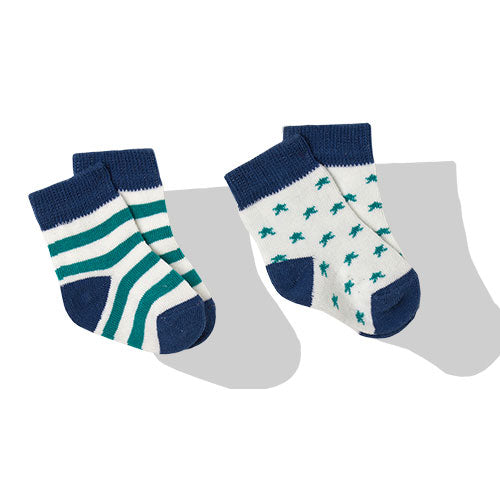 S506 Чорапи 2Ч. Stagecoachтъмно Син-Зелен 12-24М - Чорапки - Bebetto - BebeMama