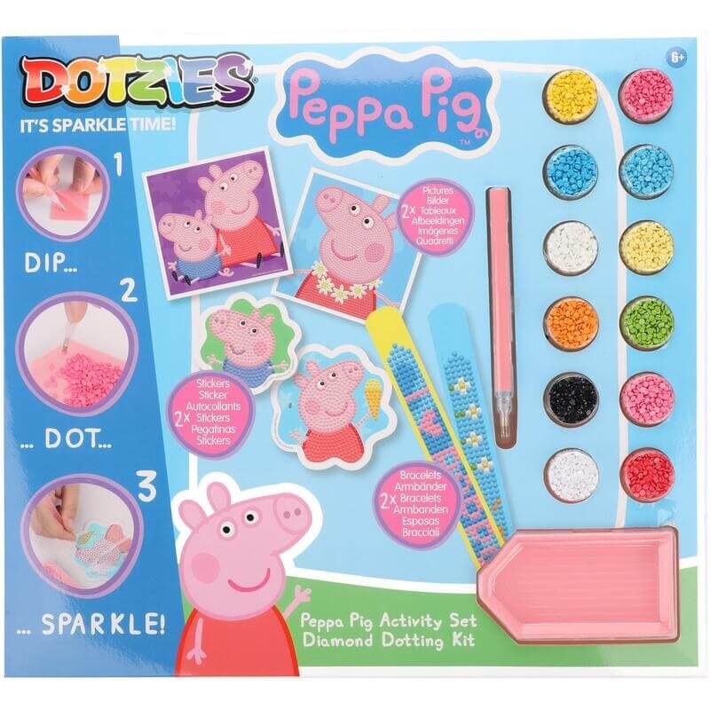 Комплект Диамантен Гоблен Peppa Pig Activity Set - Аксесоари За Стая - Diamond Dotz - BebeMama