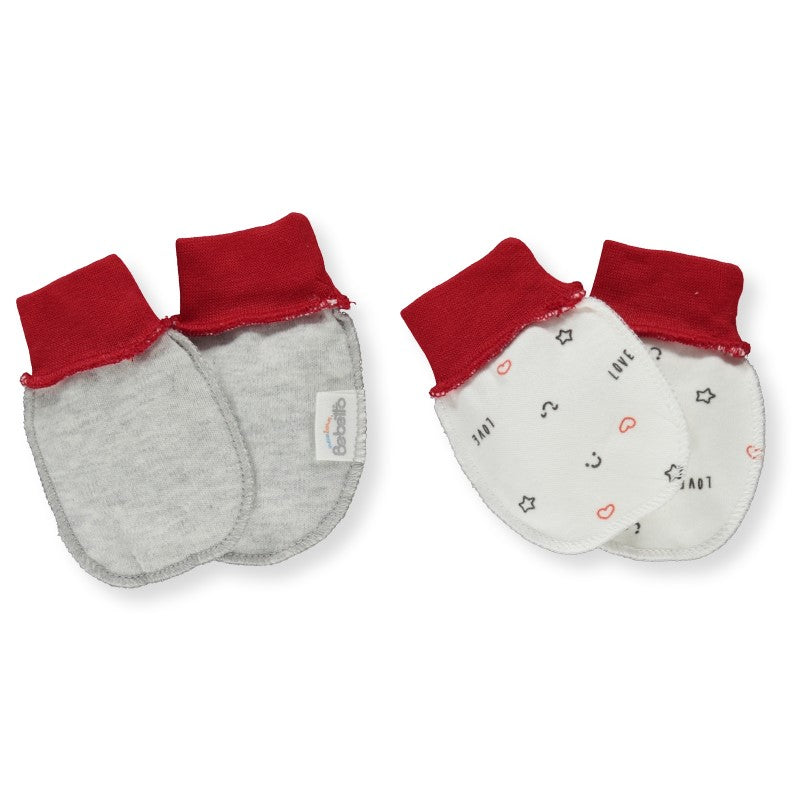 C952 Ръкавички 2 Чифта Mum&Amp;Dad/23 Grey 0-3M - Шалове И Ръкавички - Bebetto - BebeMama