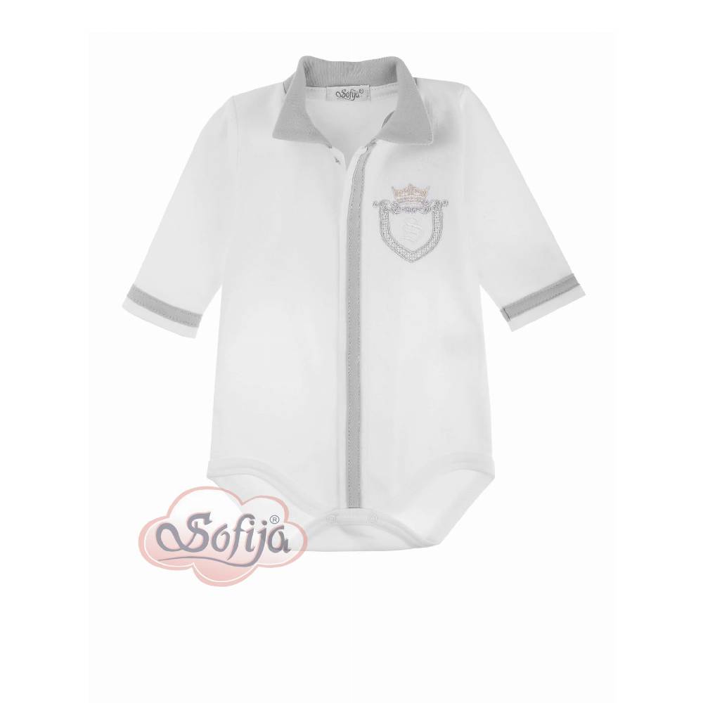 Боди Д.Р. Don Unzipped 56 Cm Сив - Боди Дълъг Ръкав - Sofija - BebeMama