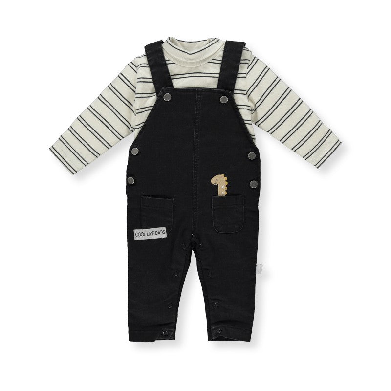 K4015 Гащ+Блуза Striped Anthracite 18-24M/92Cm - Комплекти - Bebetto - BebeMama