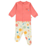 F1325 Пижама 2 Ч Cosmic Space Корал 0-3M 62Cm - Гащеризони - Bebetto - BebeMama