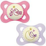 Залъгалка Pure NightРозов 2-6M 2Бр. - Залъгалки - Mam - BebeMama