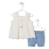 K3877 К-Кт 2Ч.Serious Girl Екрю 9-12M/80Cm - Комплекти - Bebetto - BebeMama