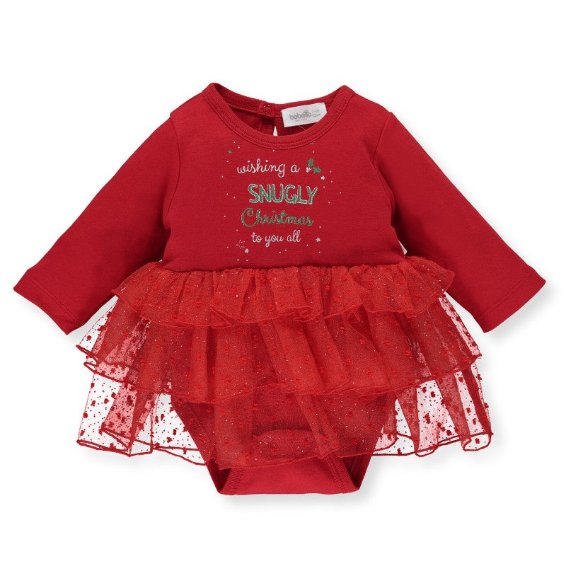 K3774 Боди Christmas Holiday Червен 6-9M/74Cm - Боди Дълъг Ръкав - Bebetto - BebeMama