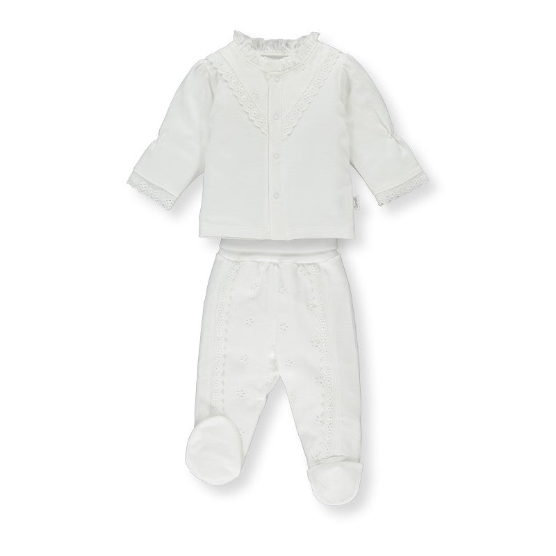 F1267 К-Кт 2 Ч. Born To Royal Ecru 6-9M/74Cm - Комплекти - Bebetto - BebeMama