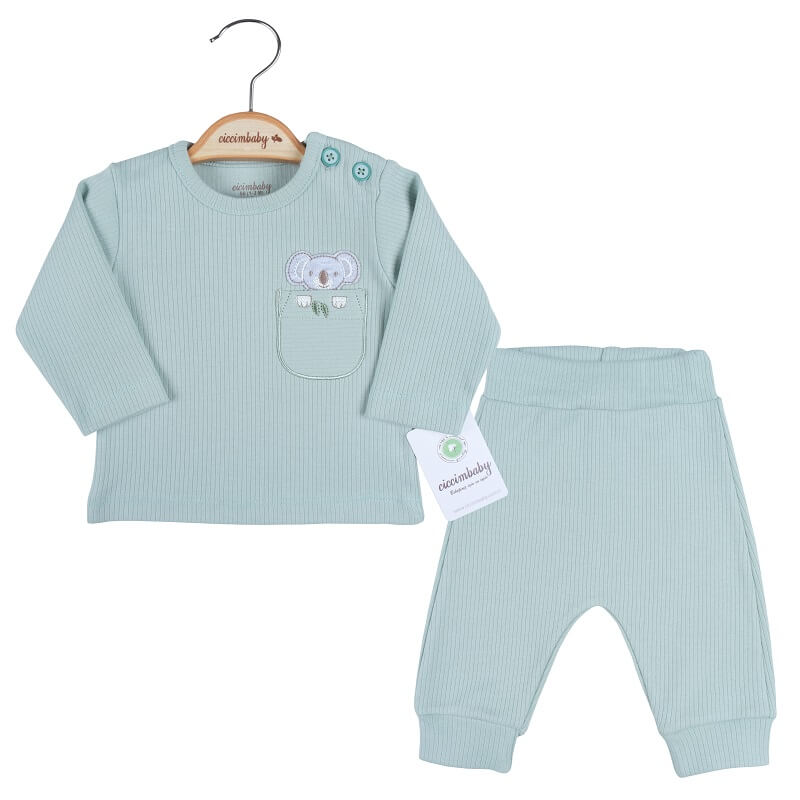 U4790 К-Кт Блузка И Панталон Коала Зелен 9 М 2 Ч - Комплекти - Ciccim Baby - BebeMama