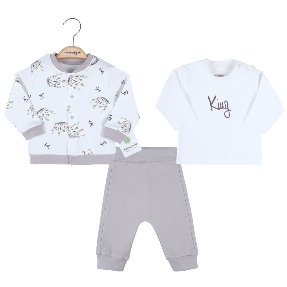 U4858 К-Кт Корона Бежов 3 Ч 9М - Комплекти - Ciccim Baby - BebeMama