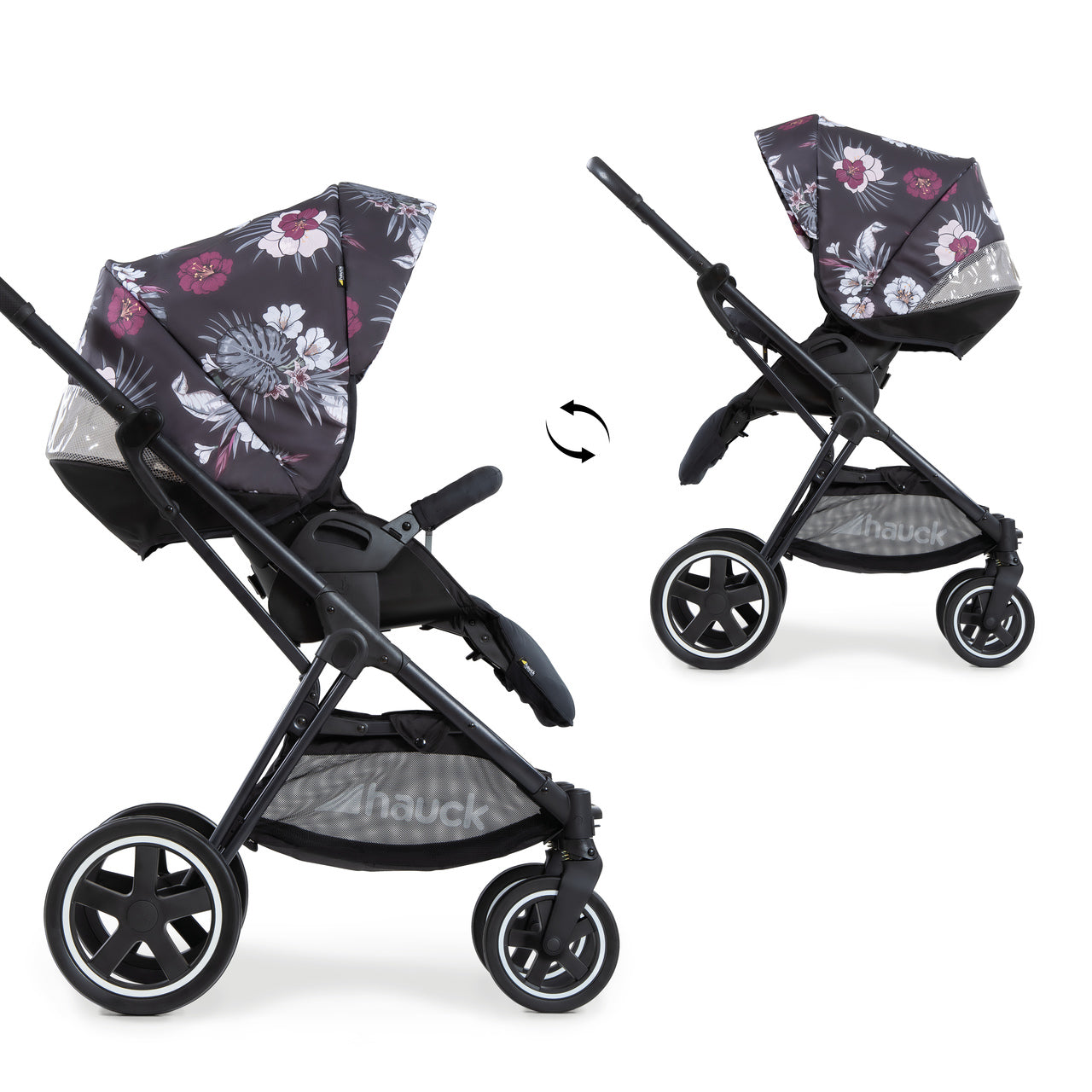 Количка Mars Wild Blooms Черен --- BebeMama