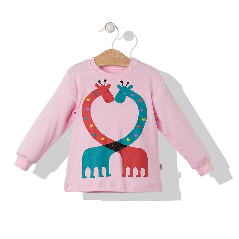 F024 Пижама Жирафи Розов 110Cm - Гащеризони - Bebetto - BebeMama