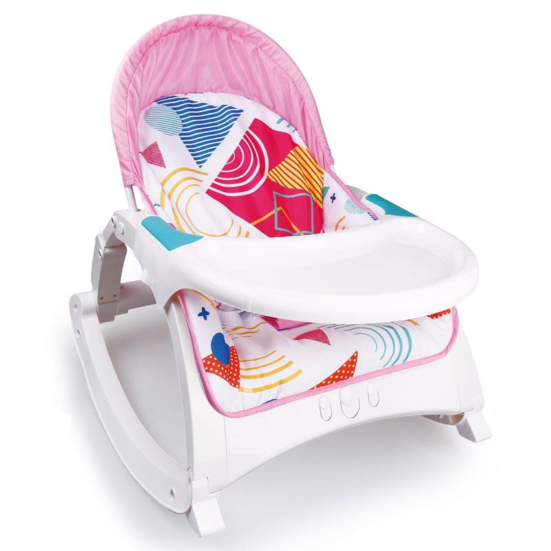 Бебешки Шезлонг Геометрични Фигури Розов - Шезлонги И Люлки - Raya Toys - BebeMama