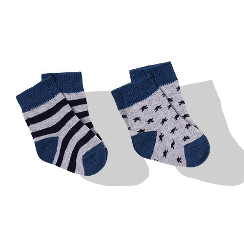 S506 Чорапи 2Ч. Stagecoach Navy Blue-Grey 12-24М - Чорапки - Bebetto - BebeMama