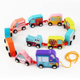 Дървено Влакче За Дърпане - Дървени Играчки - Raya Toys - BebeMama