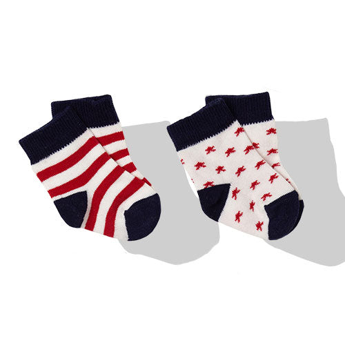 S506 Чорапи 2Ч. Stagecoach Navy Blue-Red 12-24М - Чорапки - Bebetto - BebeMama
