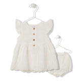 K3880 Рокля 2Ч. Serious Girl Екрю 18-24M/92Cm - Рокли - Bebetto - BebeMama