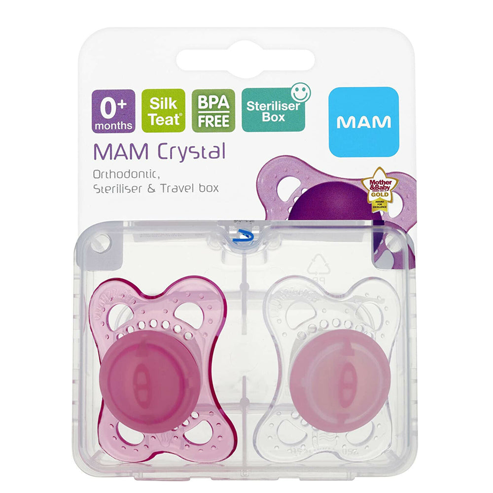 Залъгалка Crystal Soother Pink 0M+ 2 Бр. --- BebeMama