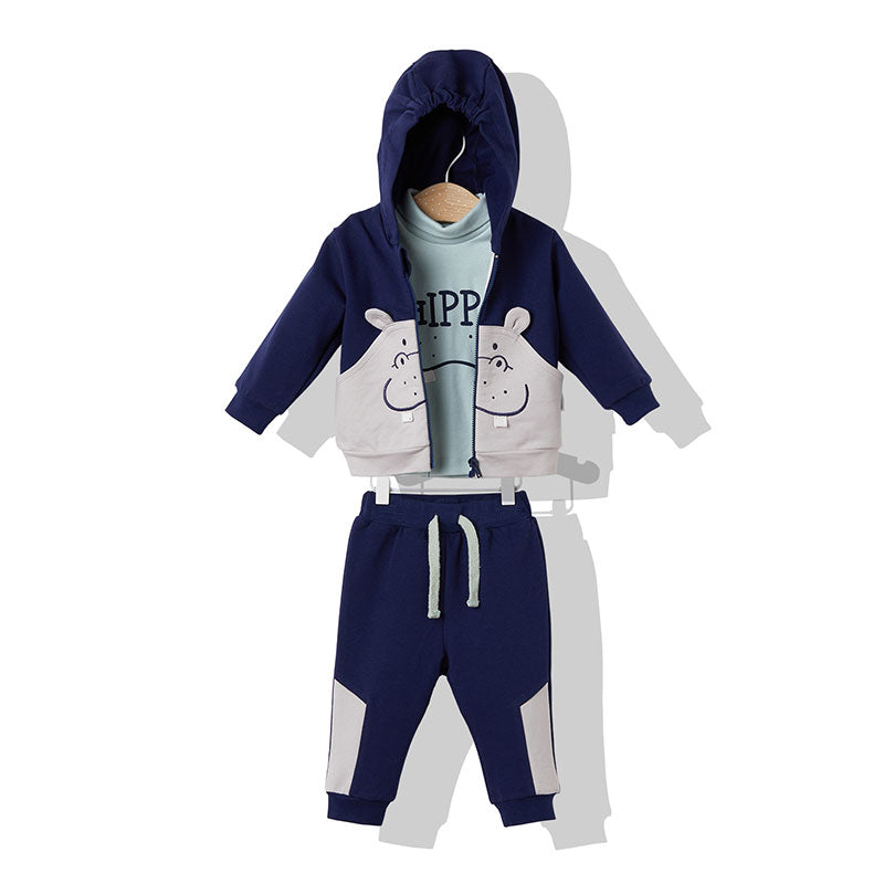 K3610 К-Кт 3Ч. Hippo Тъмно Син 92Cm - Комплекти - Bebetto - BebeMama