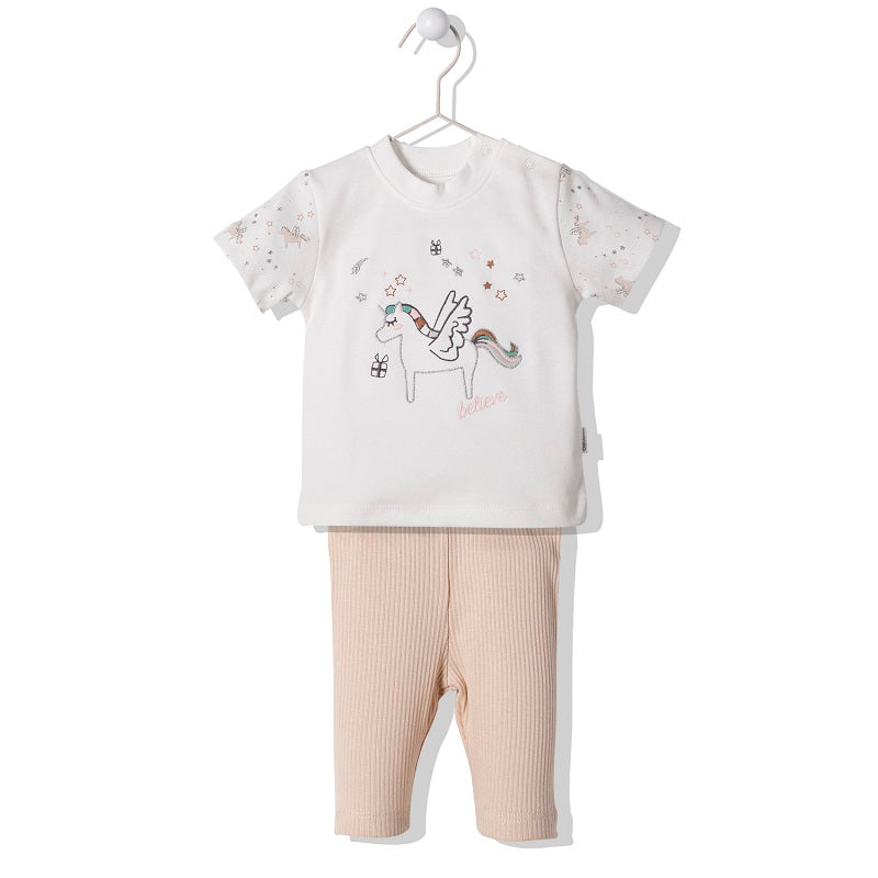 F1239 Пижама Magic Angel Бежов 3-6M/68Cm - Гащеризони - Bebetto - BebeMama