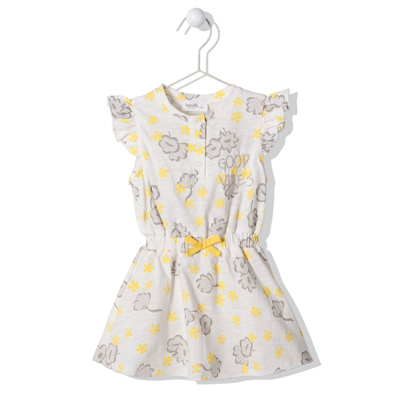 K3938 Рокля Good Vibes Жълт 1Y/80Cm - Рокли - Bebetto - BebeMama