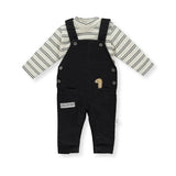 K4015 Гащ+Блуза Striped Anthracite 12-18M/86Cm - Комплекти - Bebetto - BebeMama