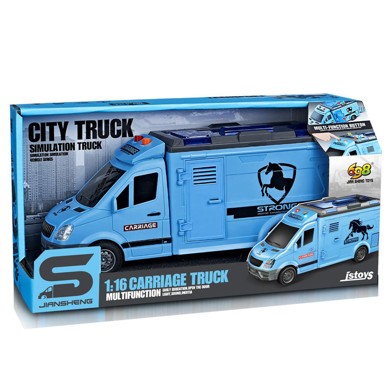 Камион За Превоз На Коне Светлини И Звуци - Коли, Камиони, Влакове И Самолети - Raya Toys - BebeMama