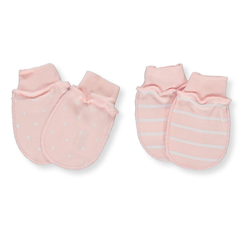 C940 Ръкавички 2 Чифта Baby Couple Pink 0-3M - Шалове И Ръкавички - Bebetto - BebeMama