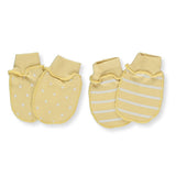 C940 Ръкавички 2 Чифта Baby Couple Yellow 0-3M - Шалове И Ръкавички - Bebetto - BebeMama