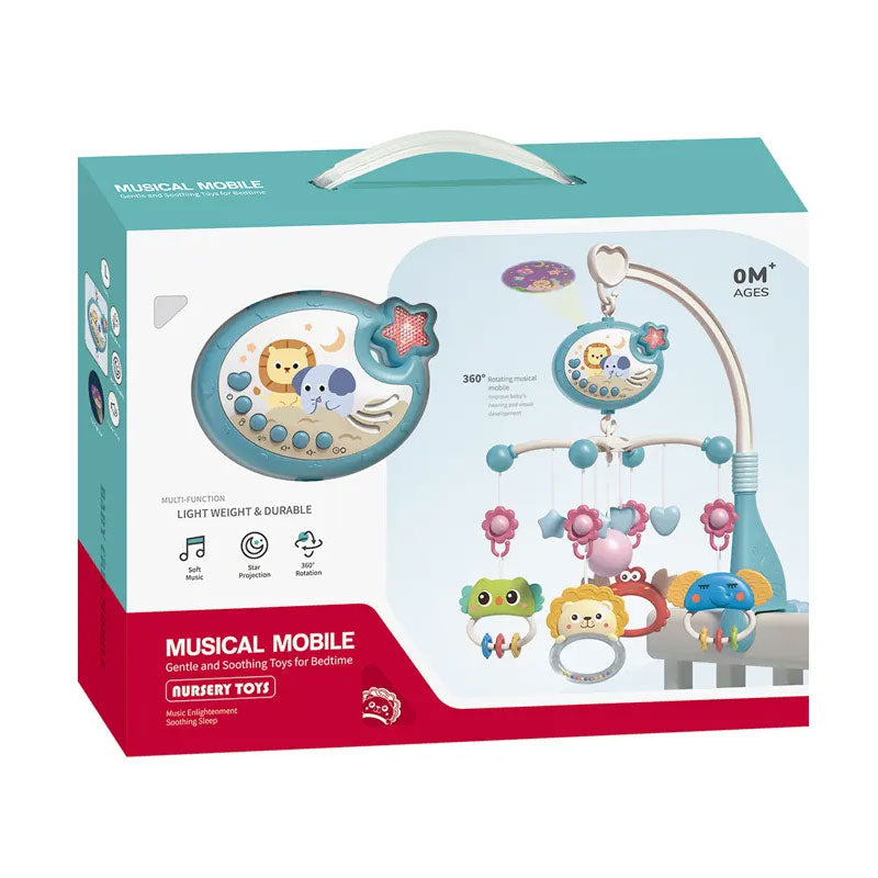 Въртележка За Кошара С Прожекция Син - Играчки За Количка Или Легло - Raya Toys - BebeMama