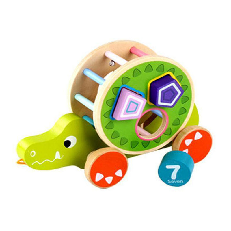 Дървен Крокодил За Дърпане - Дървени Играчки - Raya Toys - BebeMama