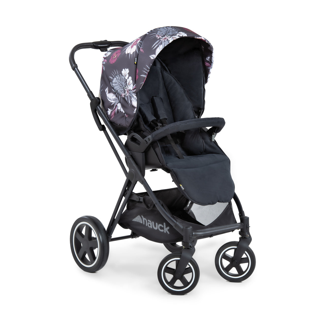 Количка Mars Wild Blooms Черен - Комбинирани Колички - Hauck - BebeMama