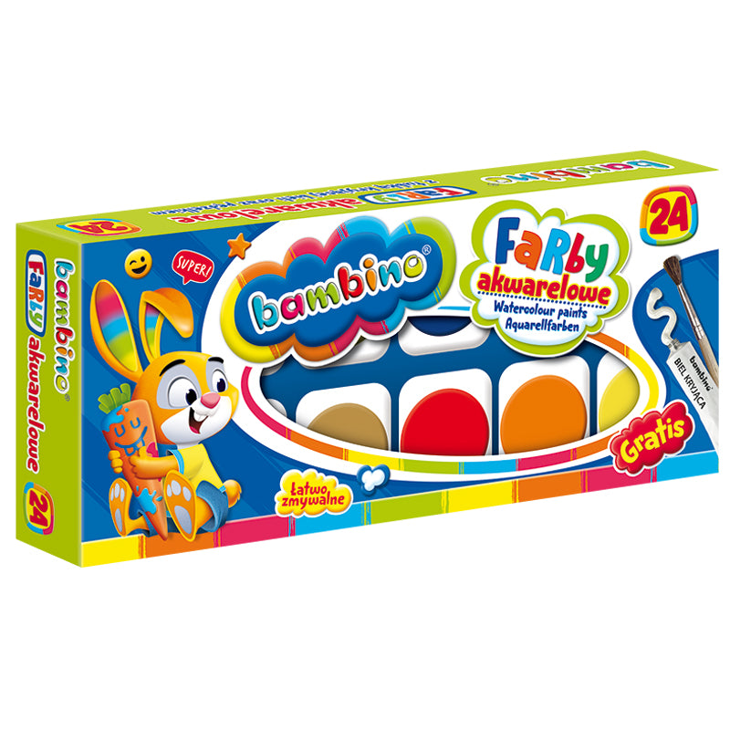 Бои Акварелни 24 Цвята Bambino Мече --- BebeMama