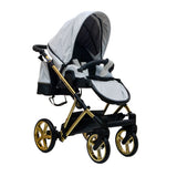 Количка Diamos Pro Eco Бял/Gold 3В1 Н.Гуми --- BebeMama
