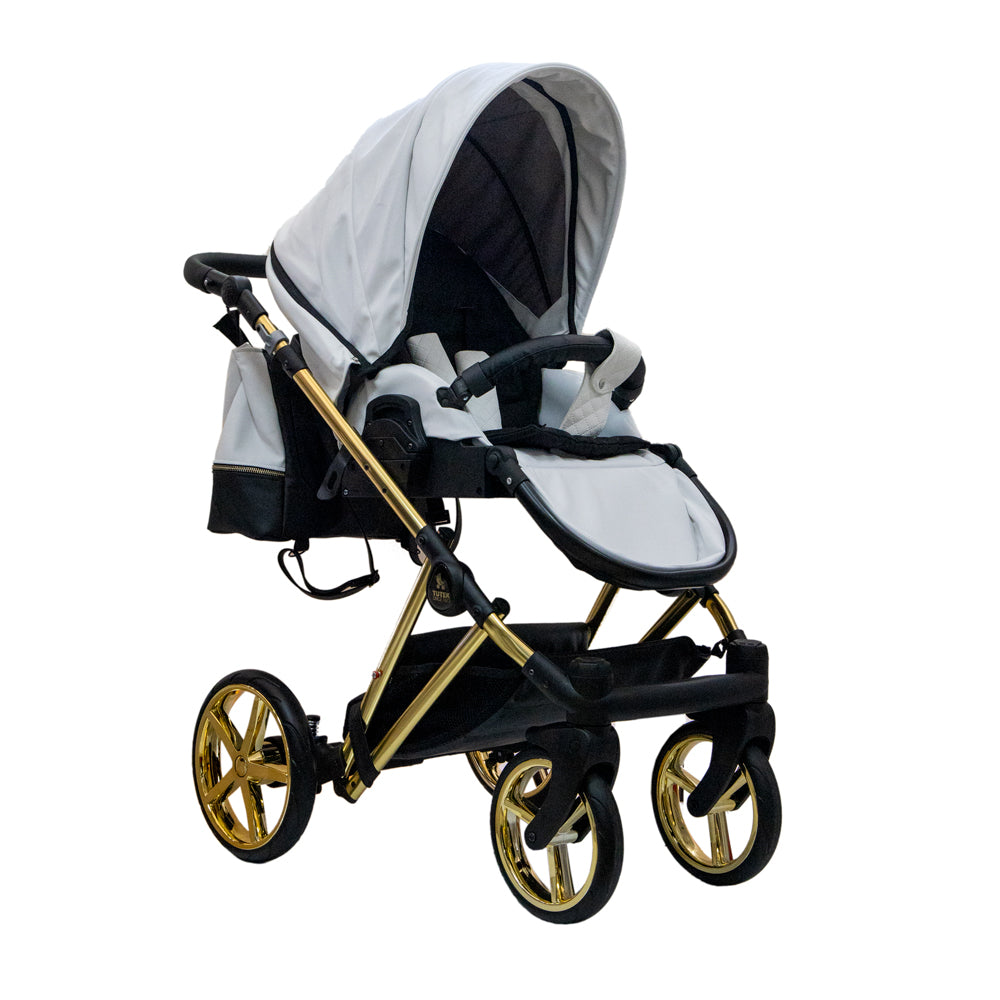 Количка Diamos Pro Eco Бял/Gold 3В1 Н.Гуми --- BebeMama