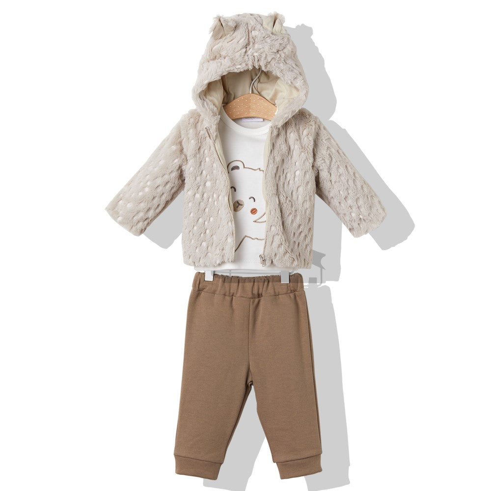 K3599 К-Кт 3Ч. Bear Friend Бежов 98Cm - Комплекти - Bebetto - BebeMama