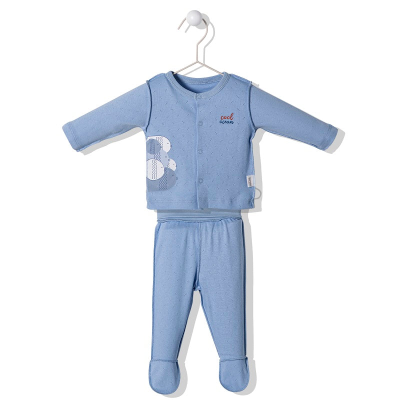 F1240 Пижама Naivy Live Син 3-6M/68Cm - Гащеризони - Bebetto - BebeMama