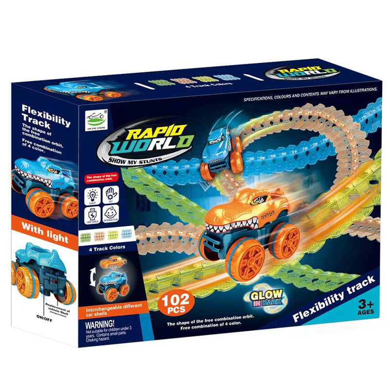 Писта Пъзел Свети В Тъмното - Коли, Камиони, Влакове И Самолети - Raya Toys - BebeMama