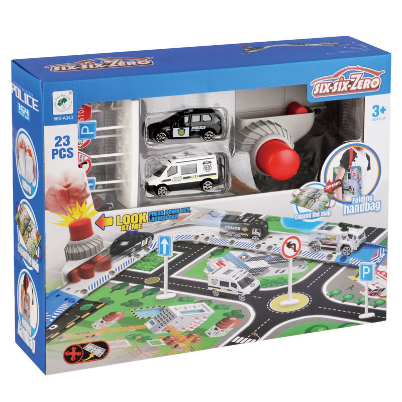 Килимче С Полицейски Коли И Катапулт - Коли, Камиони, Влакове И Самолети - Raya Toys - BebeMama