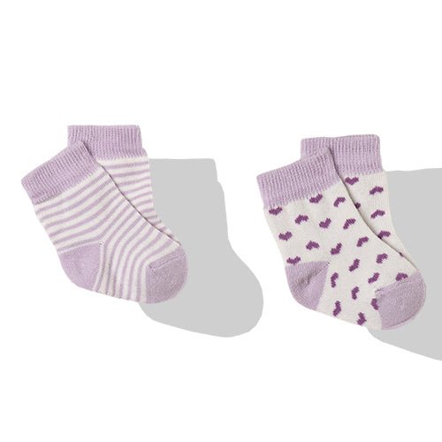 S507 Чорапи 2Ч. Stagecoach Purple-Ecru 12-24М - Чорапки - Bebetto - BebeMama