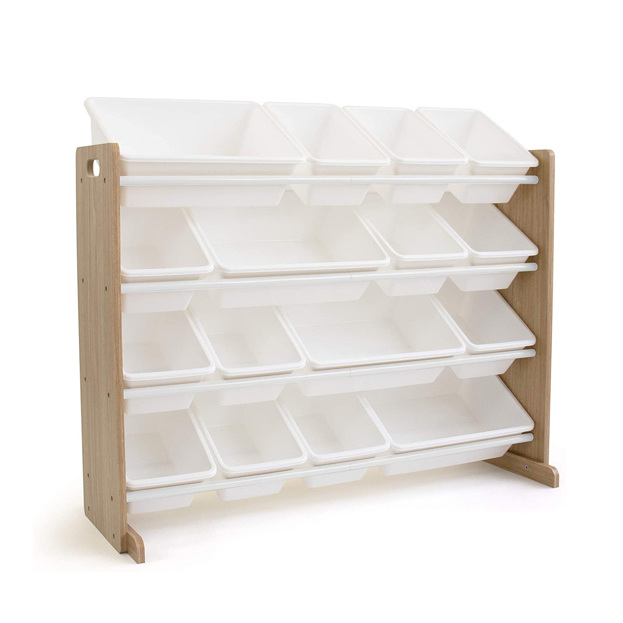 Детски Дървен Органайзер, Голям - За Съхранение На Играчки И Книжки, Етажерка За Детска Стая - Wood/White --- BebeMama