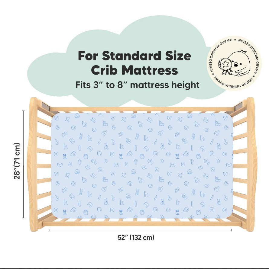 Чаршафи От Органичен Памук 2 Броя 60Х120См Син/Бял Abc Keababies --- BebeMama