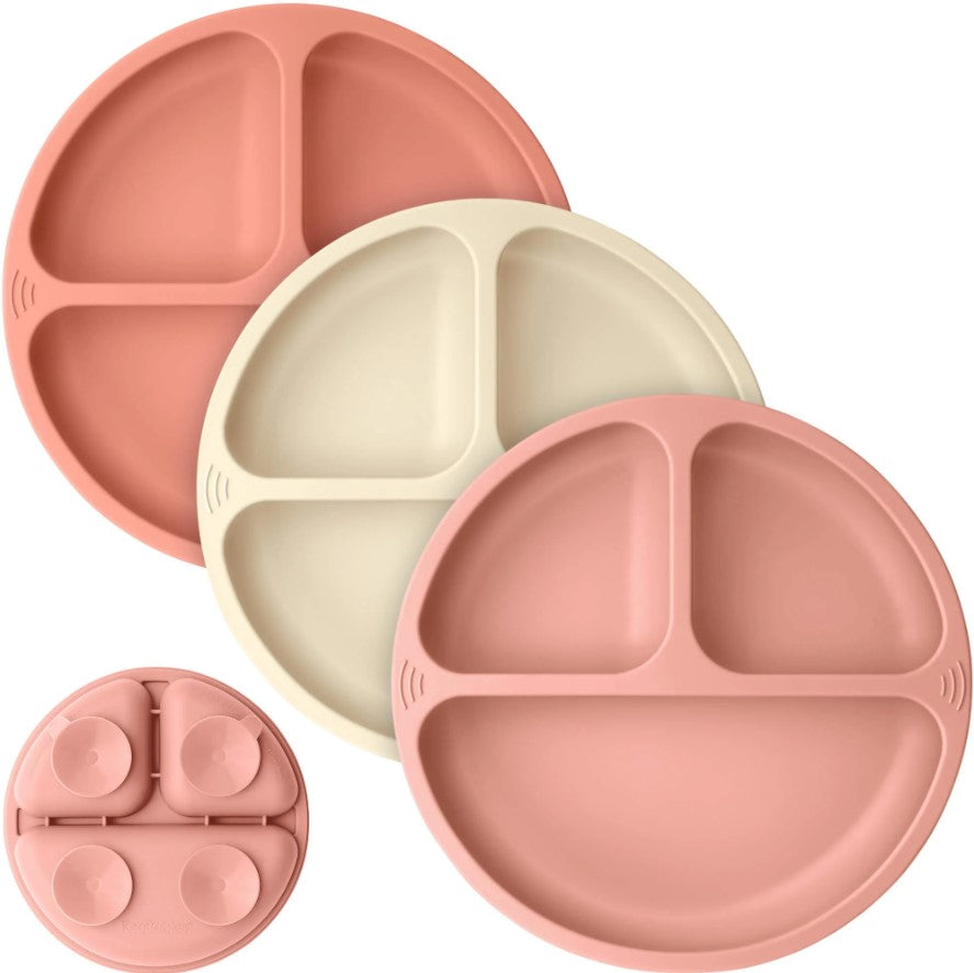 Силиконови Чинии С Вакум 3 Броя Roz Keababies - Чинии - Keababies - BebeMama