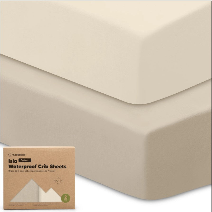 Чаршаф И Протектор 2В1 Protect+ 60Х120См 2 Броя Бежов Keababies - Чаршафи - Keababies - BebeMama