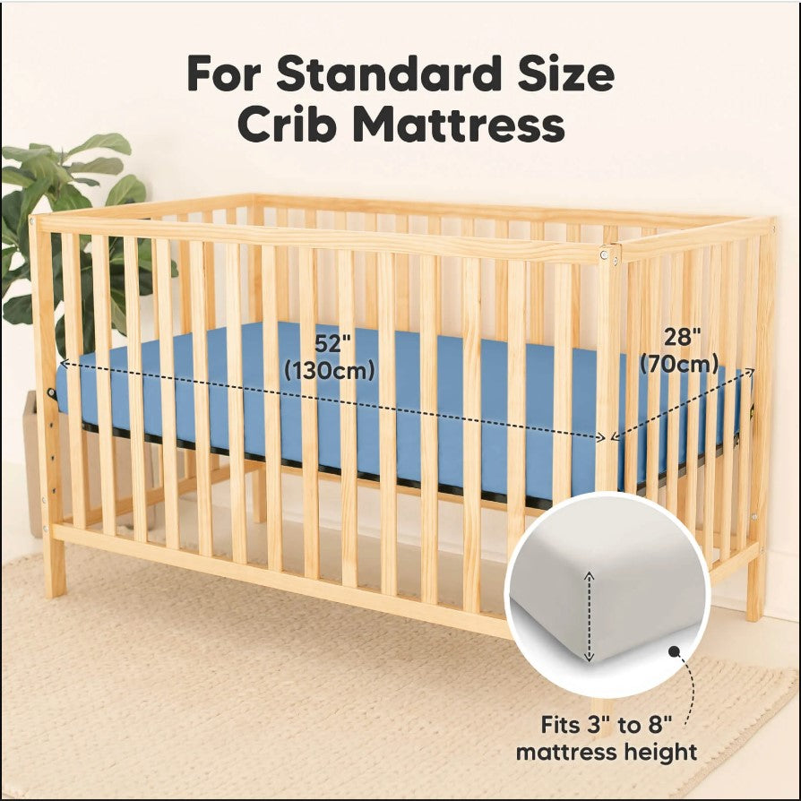 Чаршаф И Протектор 2В1 Protect+ 60Х120См 2 Броя Син/Сив Keababies --- BebeMama