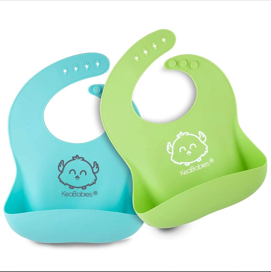 Силиконови Лигавници 2 Броя Син/Зелен Keababies - Лигавници - Keababies - BebeMama