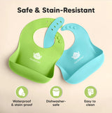 Силиконови Лигавници 2 Броя Син/Зелен Keababies --- BebeMama