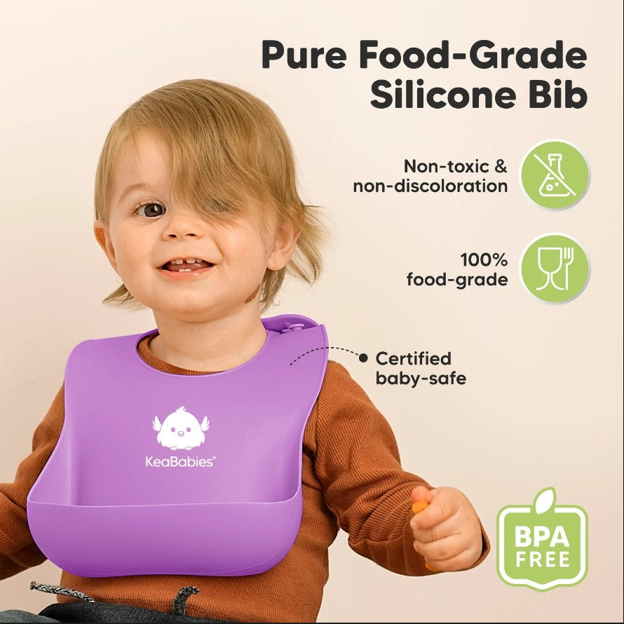 Силиконови Лигавници 2 Броя Розов/Лилав Keababies --- BebeMama