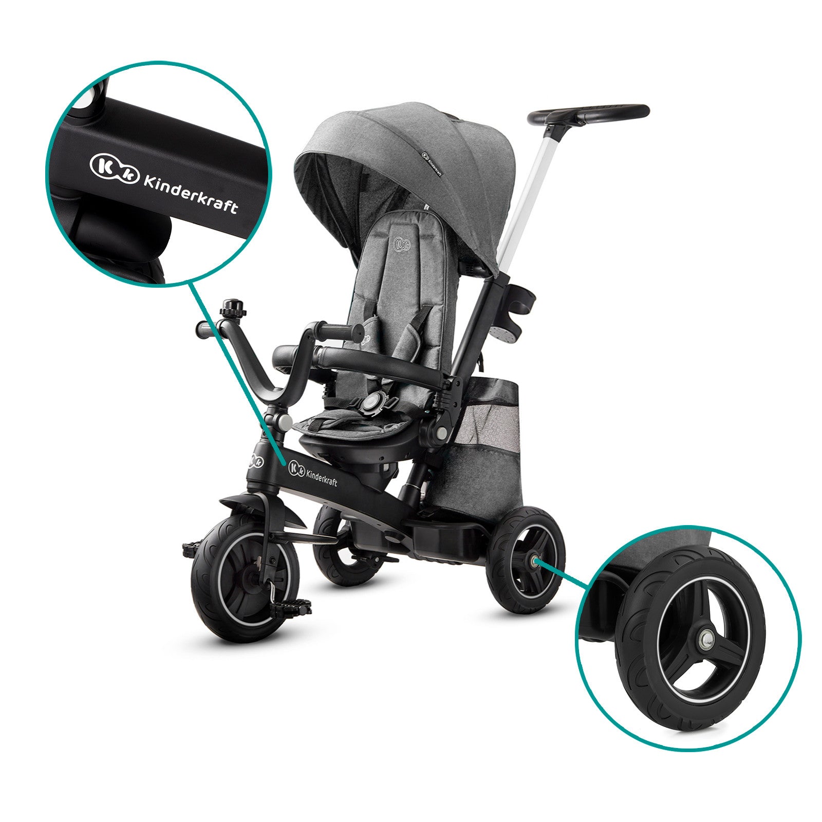 Триколка Kinderkraft Easytwist Сива --- BebeMama