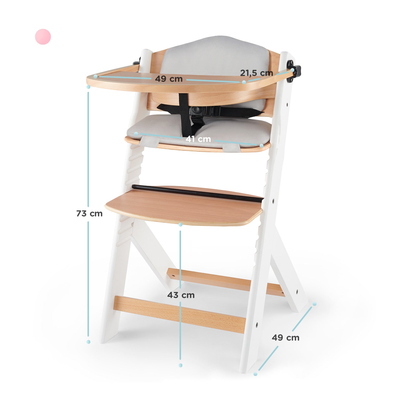 Столче За Хранене Kinderkraft Enock С Възглавница Бяло --- BebeMama