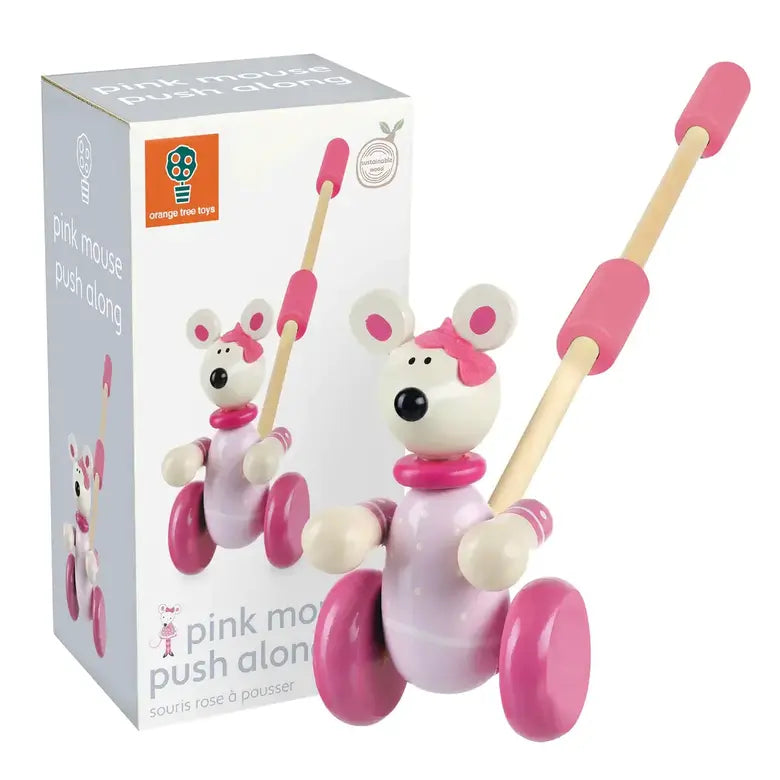 Дървена Буталка, Розово Мишле, В Кутия - Animals - Занимателни Играчки - Orange Tree Toys - BebeMama