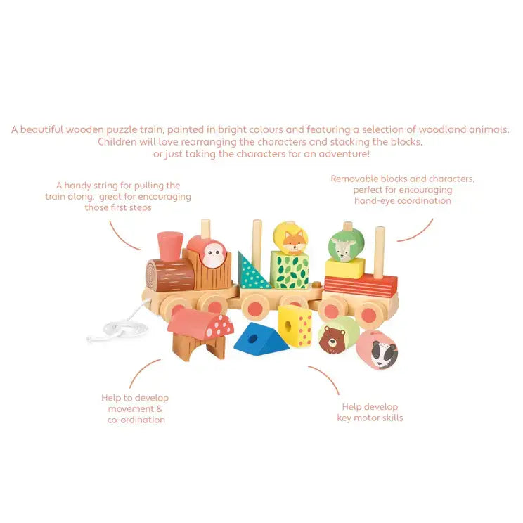 Дървено Влакче За Дърпане, Сортер - Woodland Animals --- BebeMama